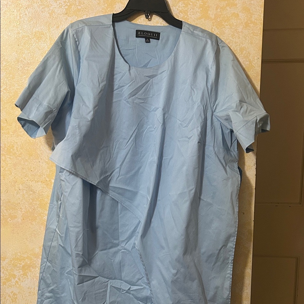 Eloquii Light Blue Asymmetrical Dress